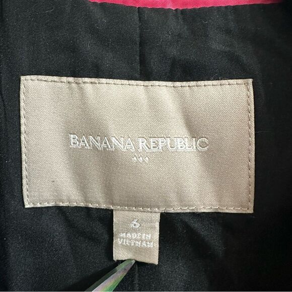 BANANA REPUBLIC SEERSUCKER BLACK‎ WHTE STRIPE LINED BLAZER PREPPY ACADEMIA 6 - Picture 3 of 8